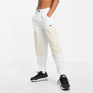Nike Swoosh woven high waist paneled pants in cream